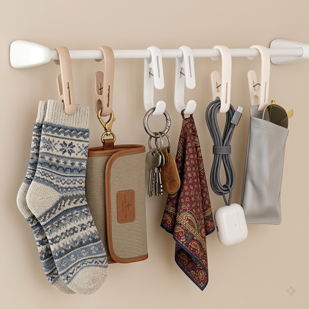Bathroom Home Improvement - Multi Purpose Plastic Clamps Portable Hanging