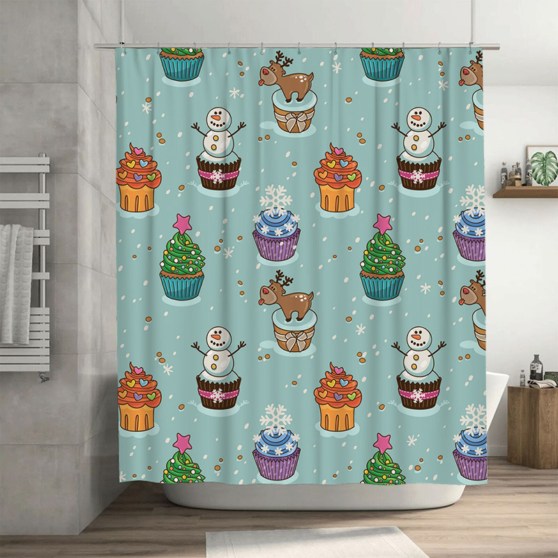 Home Bathroom Decor Ideas - TU Charming Christmas Shower Curtain Festive