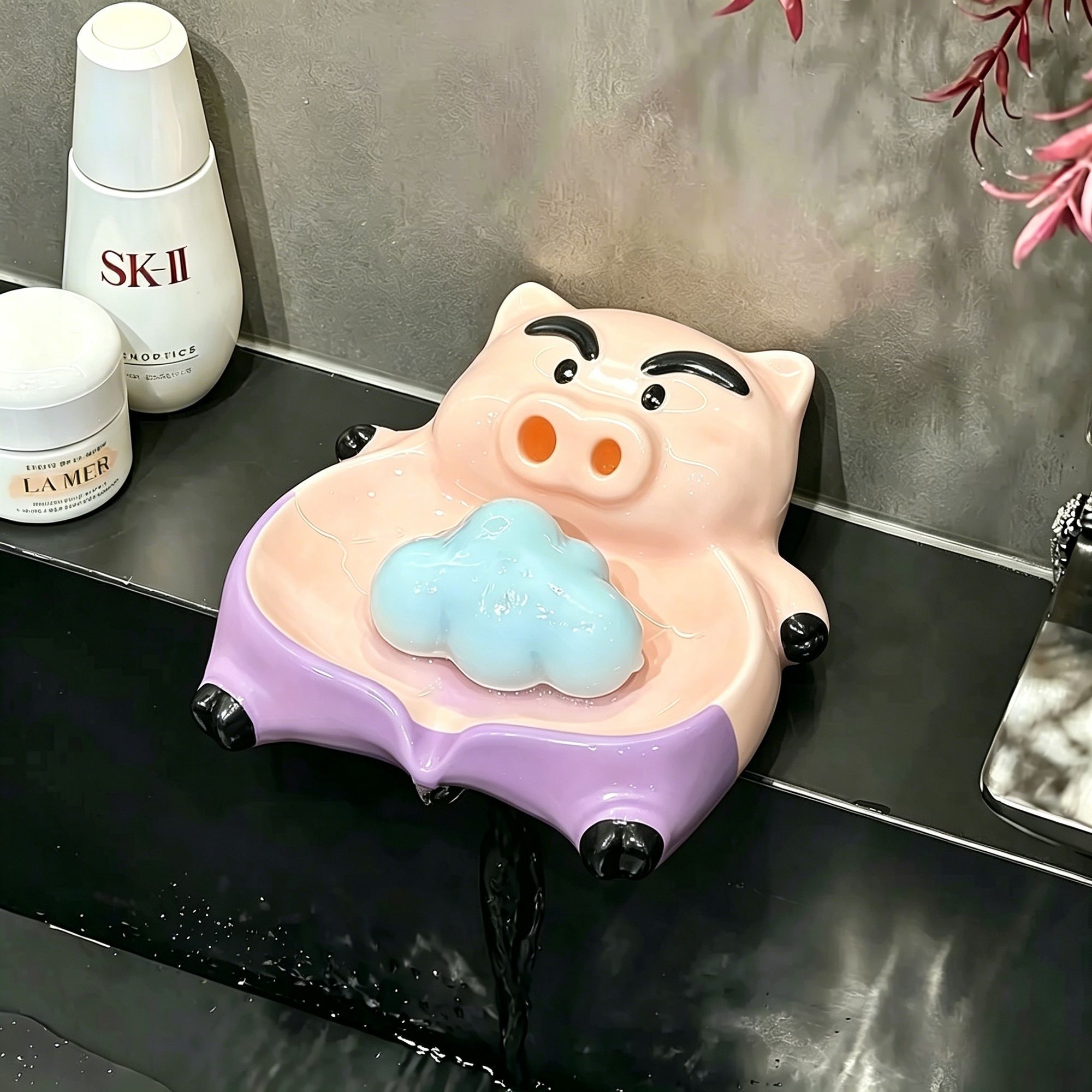 Home Goods Bathroom Vanity - Cute Bo‑chan Soap Dish, Creative Ceramic
