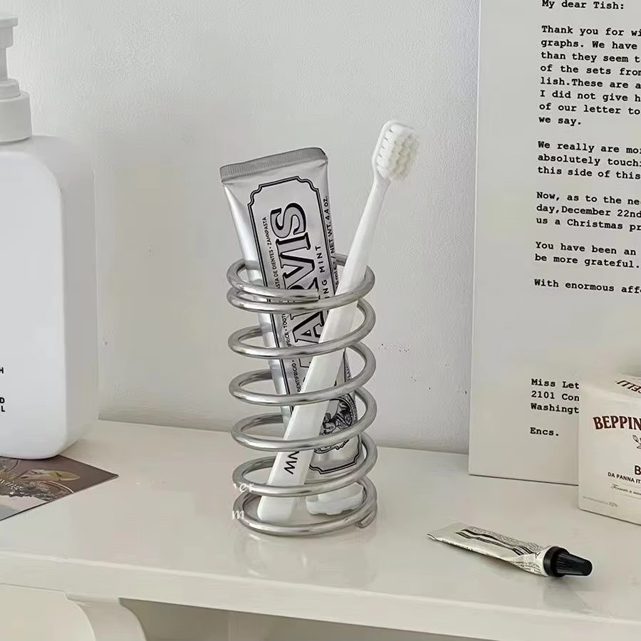 Bathroom Home Improvement - Stainless Steel Toothbrush Holder Metal Bathroom