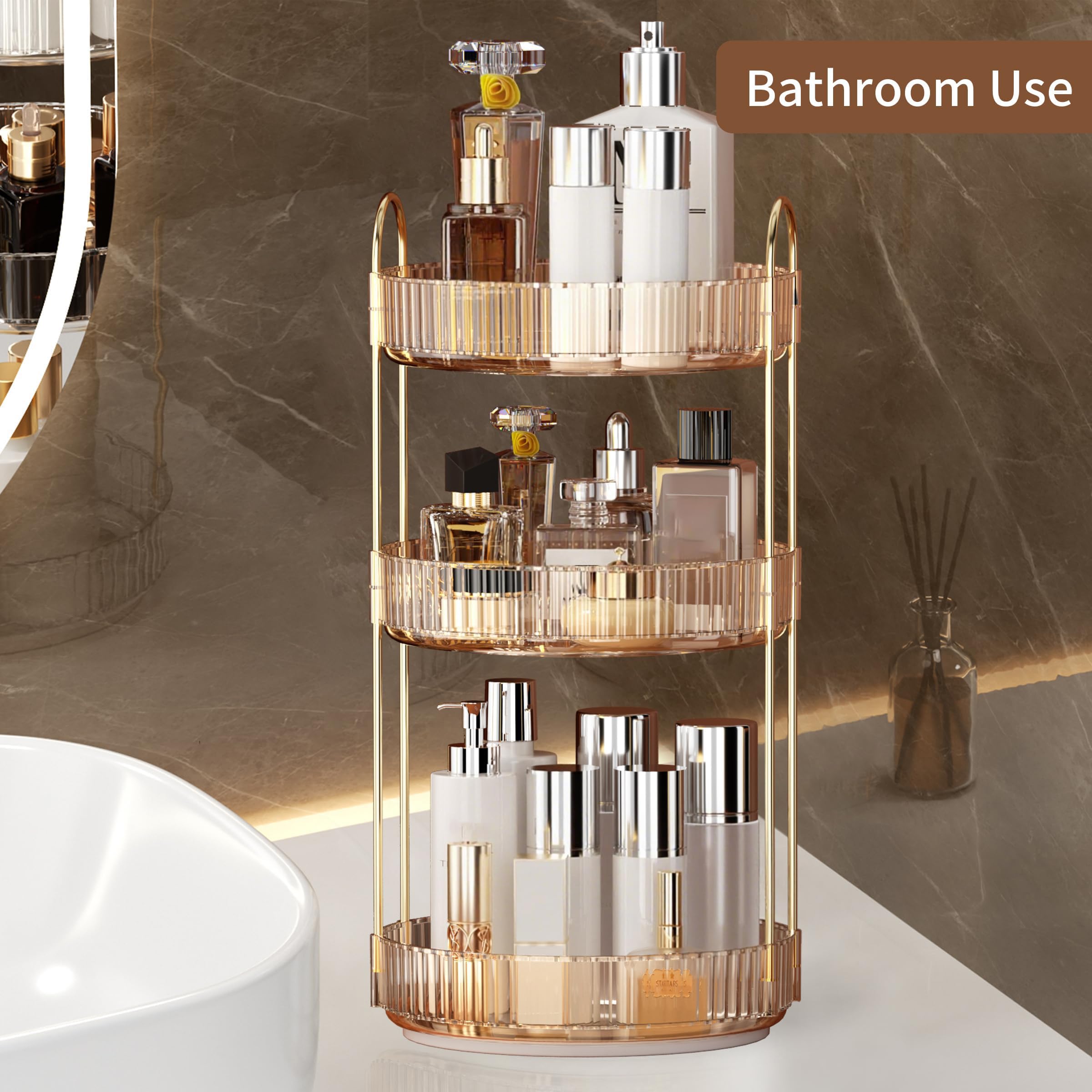 360 Rotating Makeup Organizer  - Home Essentials Bathroom Rack 评论和价格