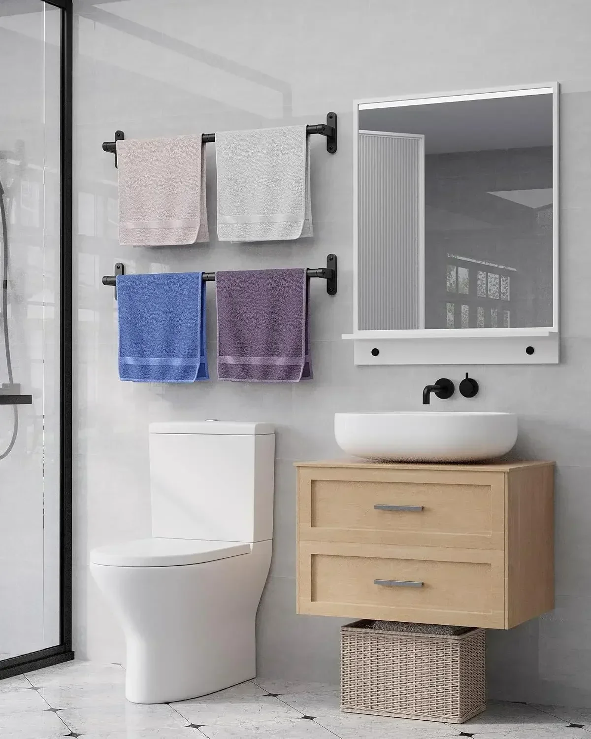 Matte Black Towel Rack for Bat - Home Essentials Bathroom Rack 评论和价格