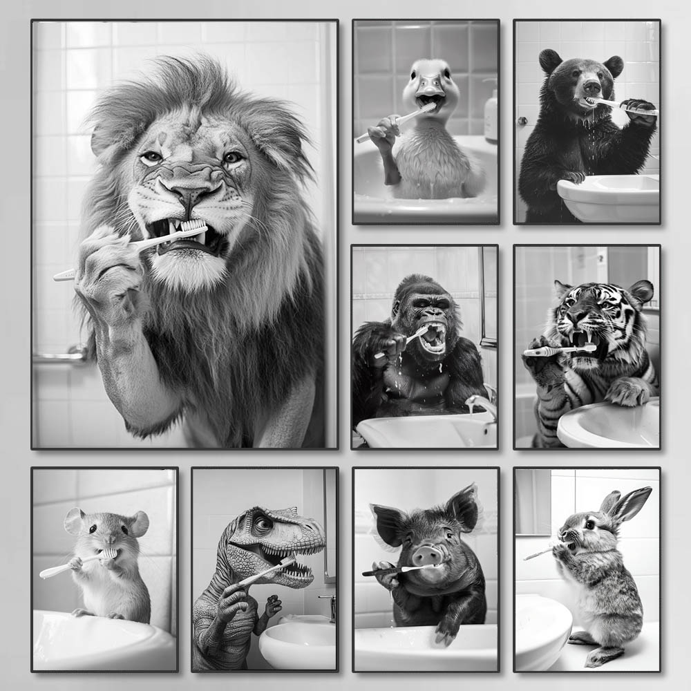 Black-and-white funny bathroom - Home Bathroom Images 评论和价格