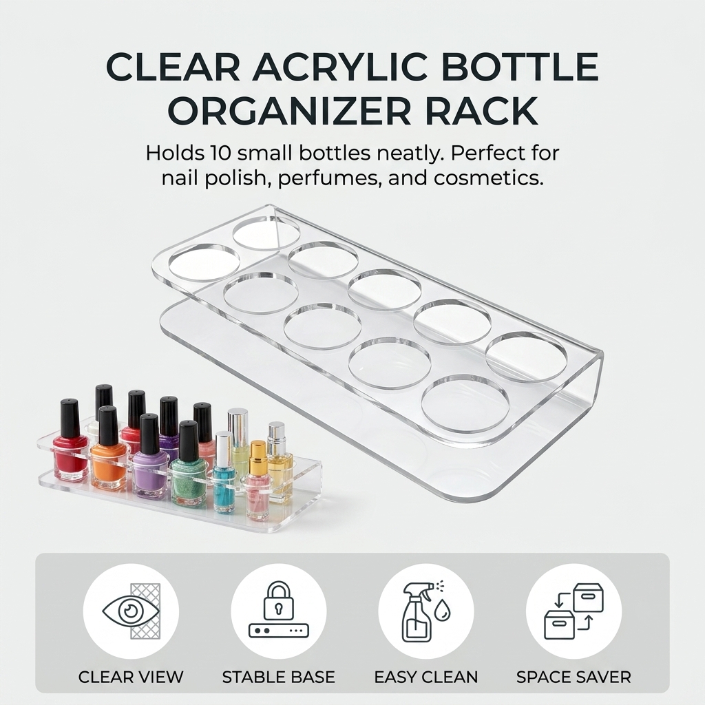 Clear Acrylic Bottle Organizer - Home Essentials Bathroom Rack 评论和价格