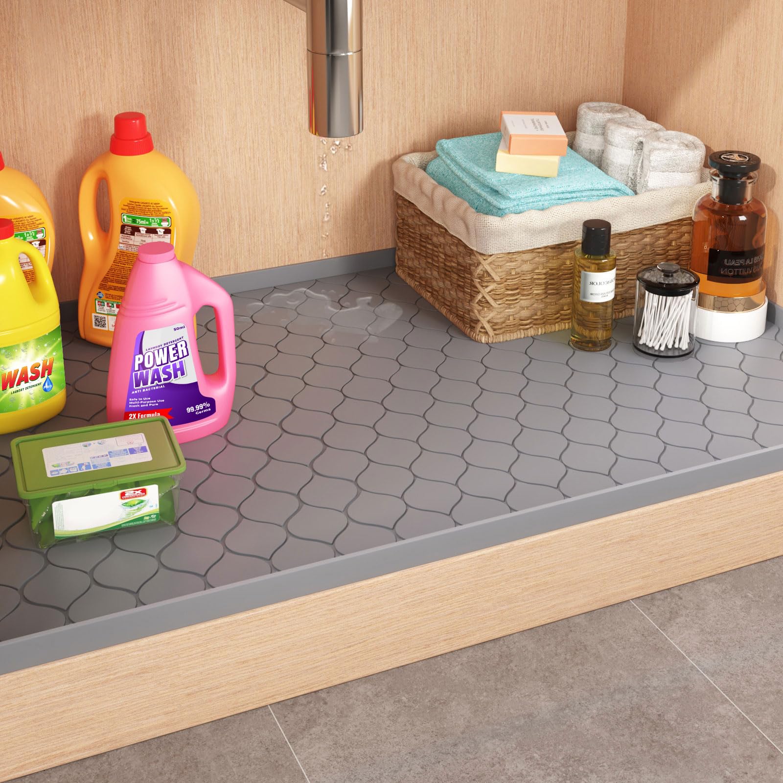 Silicone Under Sink Mat Kitche - Home Essentials Bathroom Storage 评论和价格