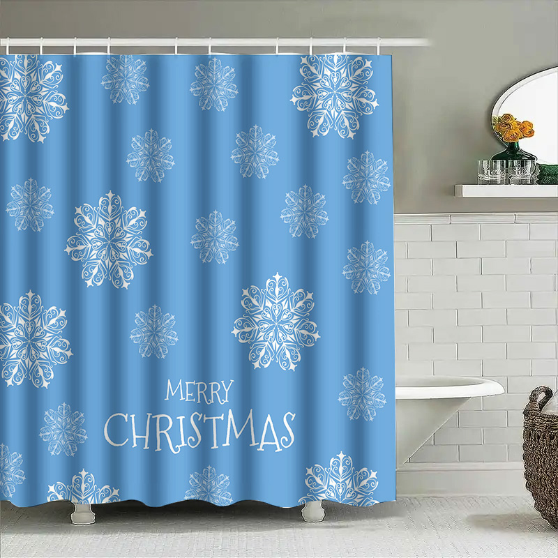Christmas Shower Curtain Snowf - Home Bathroom Decor Ideas 评论和价格