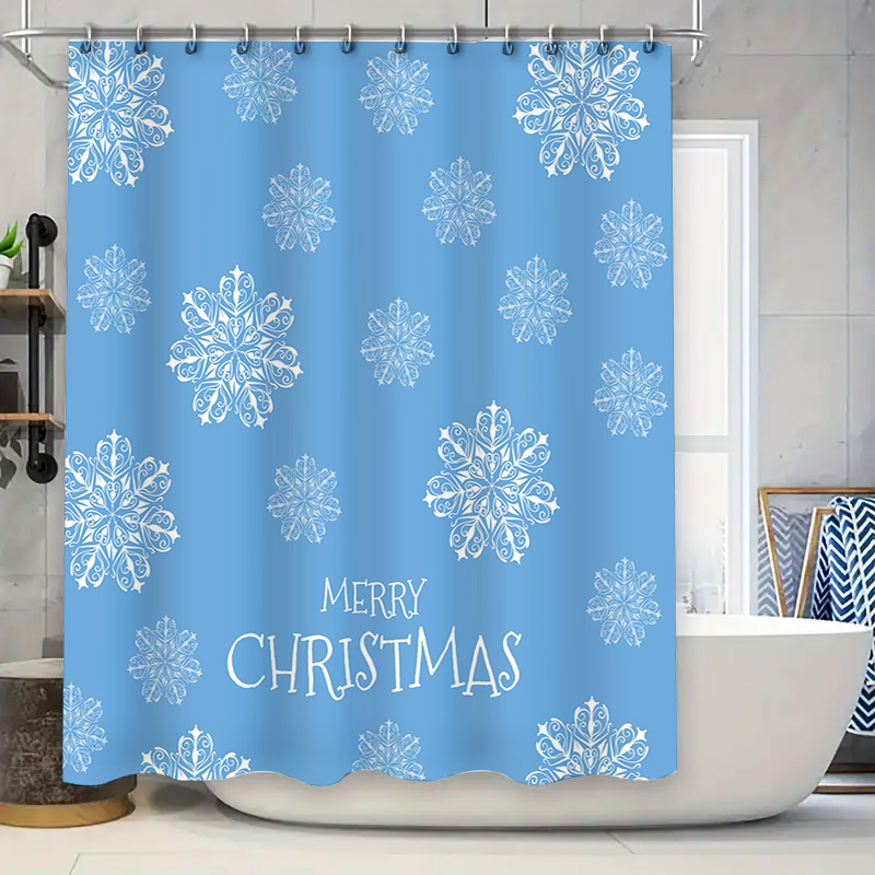Christmas Shower Curtain Snowf - Home Bathroom Decor Ideas 评论和价格