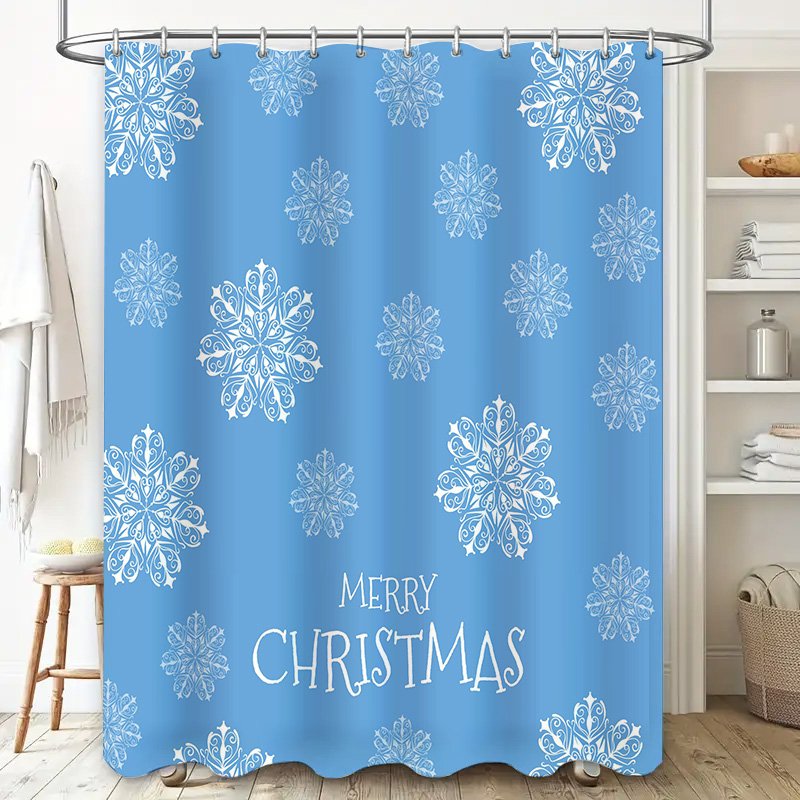 Christmas Shower Curtain Snowf - Home Bathroom Decor Ideas 评论和价格