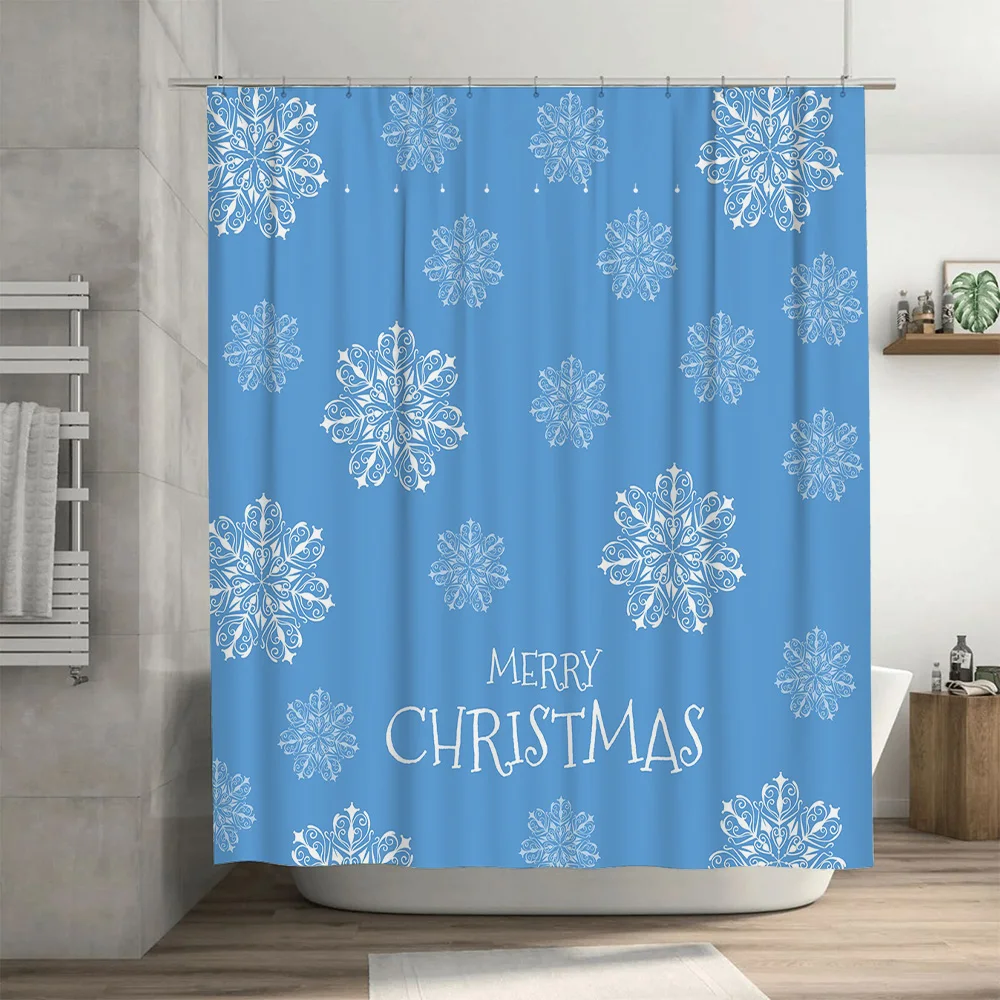 Christmas Shower Curtain Snowf - Home Bathroom Decor Ideas 评论和价格