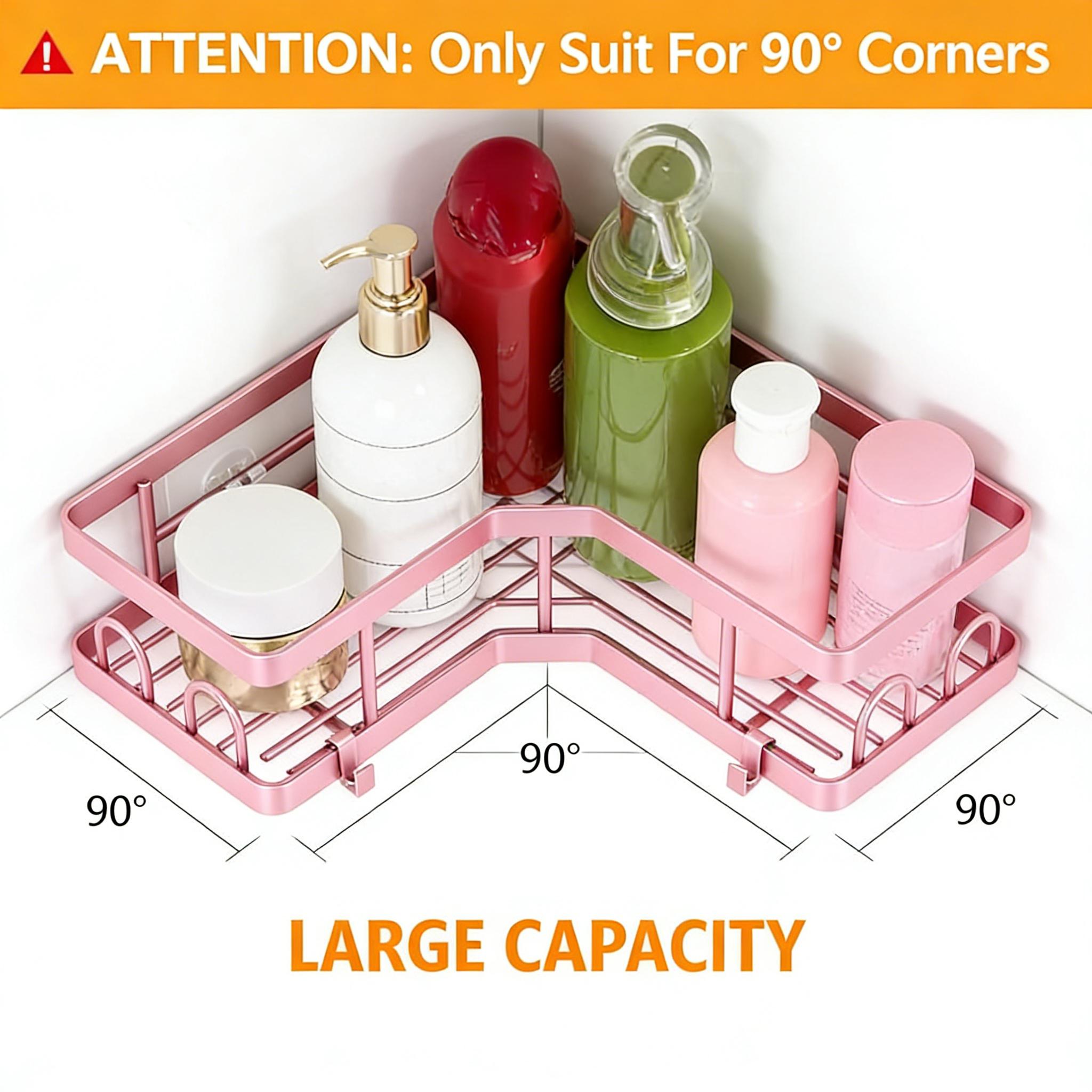 5Pcs Minimalist Pink Shower Or - Home Essentials Bathroom Rack 评论和价格