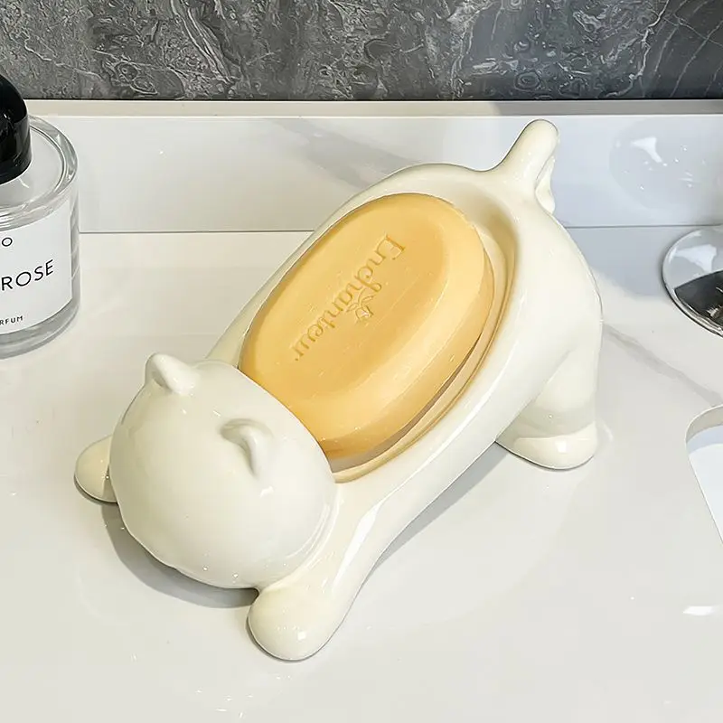 Cute Cat Drain Soap Holder Con - Bathroom Home Improvement 评论和价格