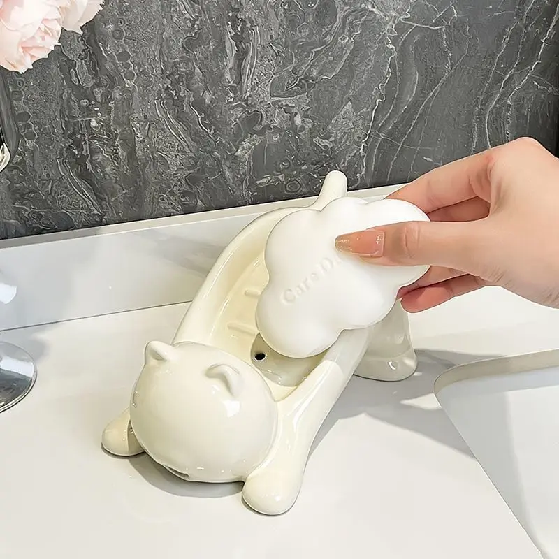 Cute Cat Drain Soap Holder Con - Bathroom Home Improvement 评论和价格