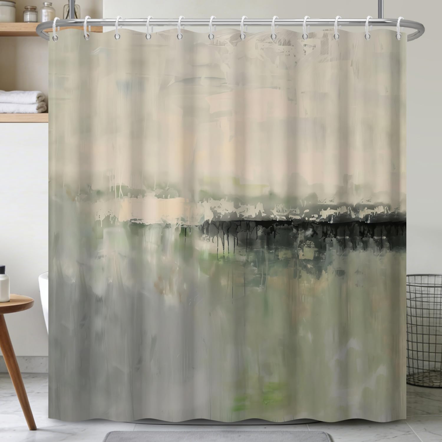 Waterproof Abstract Watercolor - Home Bathroom Spa Ideas 评论和价格