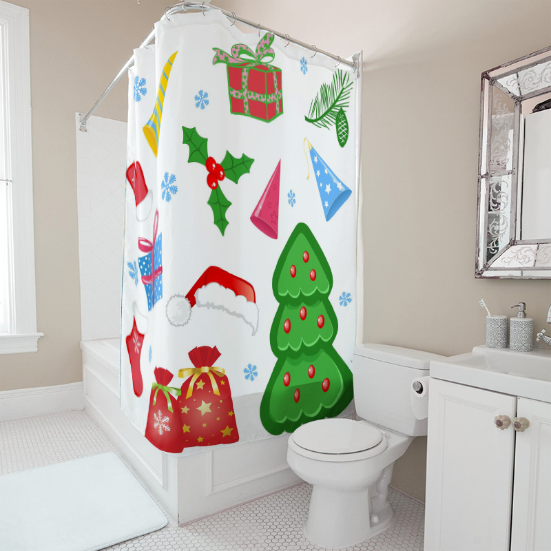 TU Shower Curtain Christmas Fo - Home Bathroom Decor Ideas 评论和价格