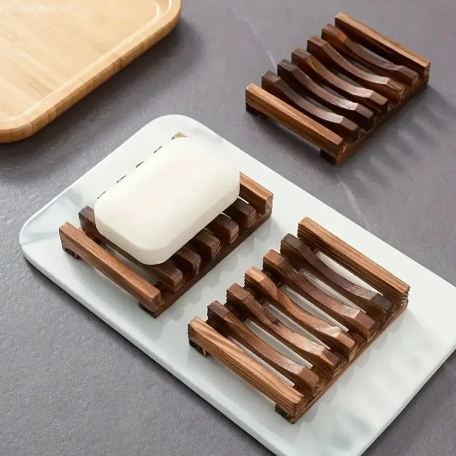 Natural Bamboo Soap Holder, Wo - Home Essentials Bathroom Storage 评论和价格