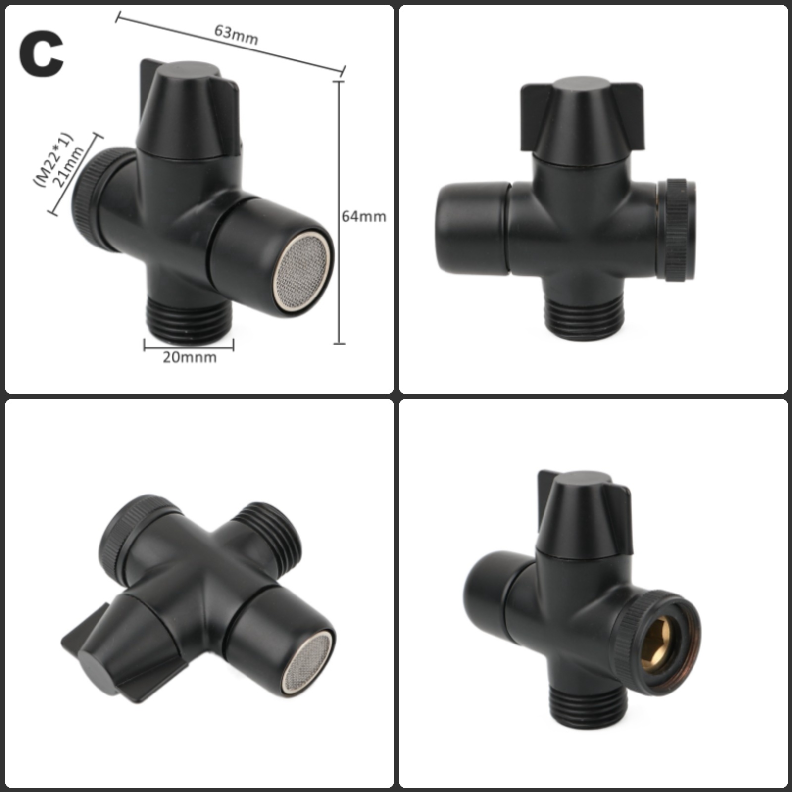 Black Brass Shower Arm Adapter - Home Kitchen Bathroom Marketing 评论和价格