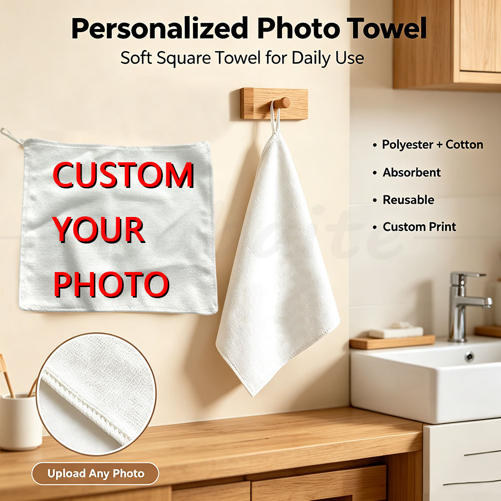 Custom Photo Square Towel Hand - Home Bathroom Images 评论和价格